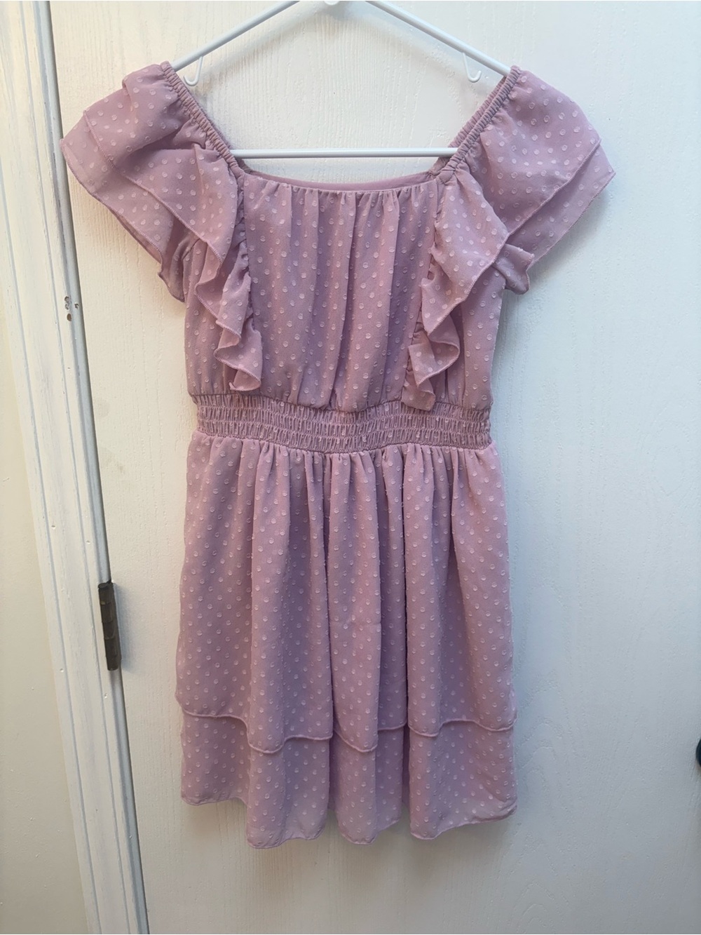 Cat & Jack Lavender Pink Ruffle Dot Dress